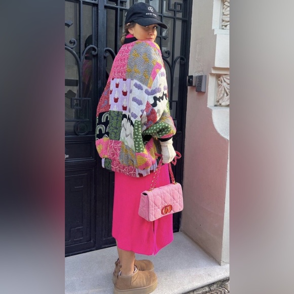 NWT-Patchwork Bomber Jacket - Picture 7 of 11